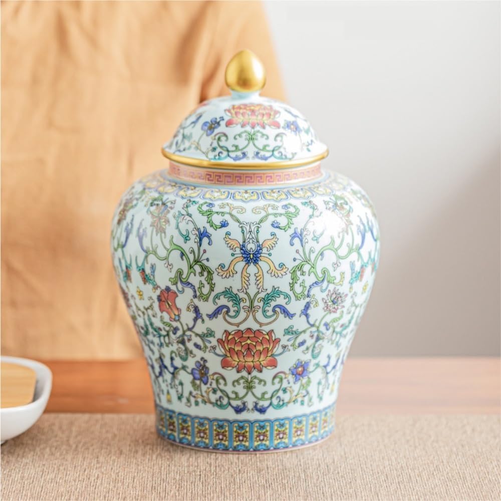 SONGCHAO Sugar Jar Ceramic Loose Tea Storage Container Jar Large Capacity Sealed Kitchen Seasoning Set Single Tea Canister