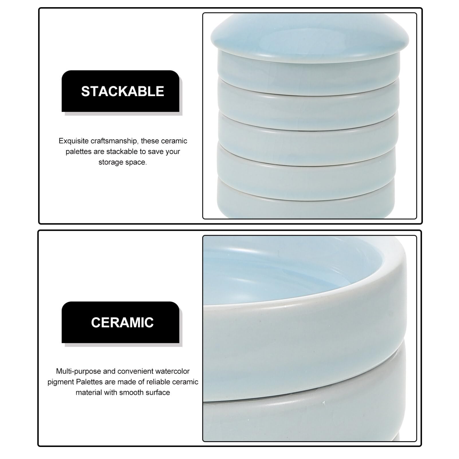 Palette de Mélange de Pigments en Céramique, 1 Set, pour Peinture