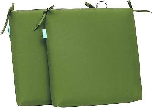 Miniatura 10 de QILLOWAY Cojines de asiento cuadrados de espuma para sillas de comedor y exteriores, para todo tipo de clima, 17 pulgadas de largo x 17 pulgadas de