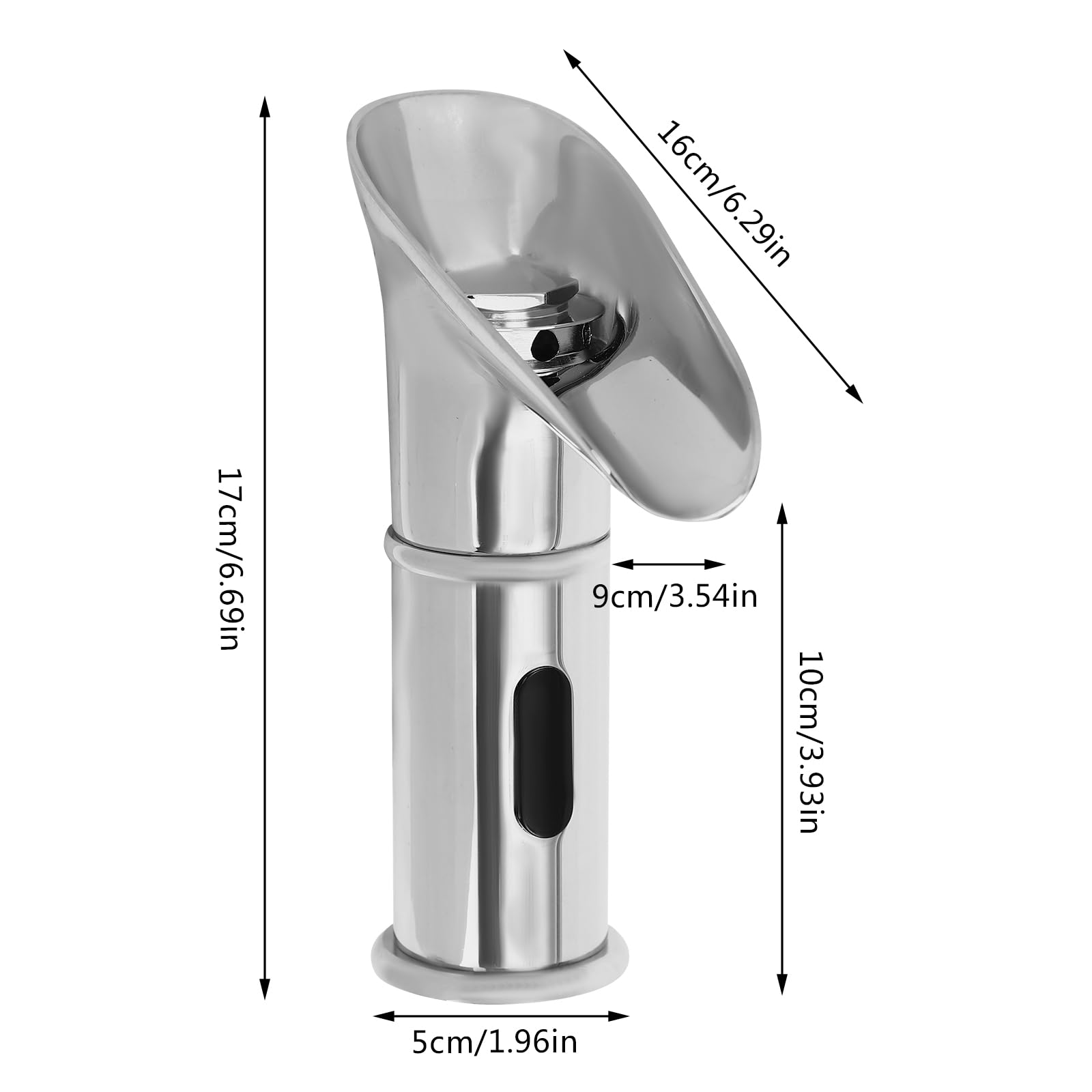Rubinetto a infrarossi con sensore a infrarossi, sensore automatico, rubinetto con sensore a infrarossi, miscelatore a cascata rubinetto automatico (argento)