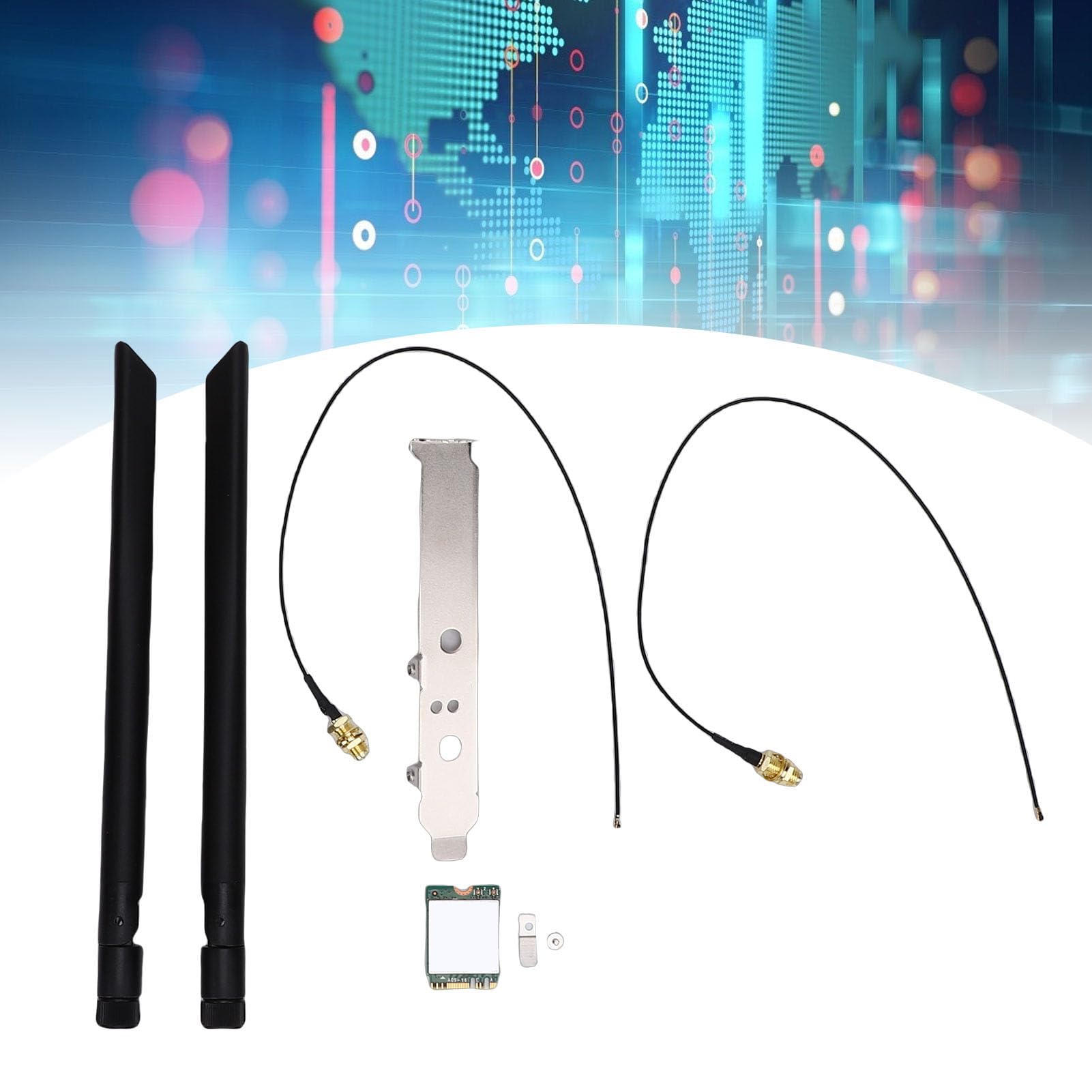 Cuifati Scheda Wireless Tri Band Wi Fi 6E M.2 NGFF 6GHz 5GHz 2.4GHz Bluetooth 5.3, Doppia Staffa per Antenne 8dBi, Supporto 10/11, Aggiornamento per PC Portatile