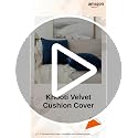 Image of Khooti Decorative Velvet Square Cushion Cover Throw Pillow Cover for Living Room Couch Diwan Single Seater Sofa, Colourful Modern 16 x 16 Inches / 40.6 x 40.6 cm (Colour - Blue)(Set of 1 Piece)