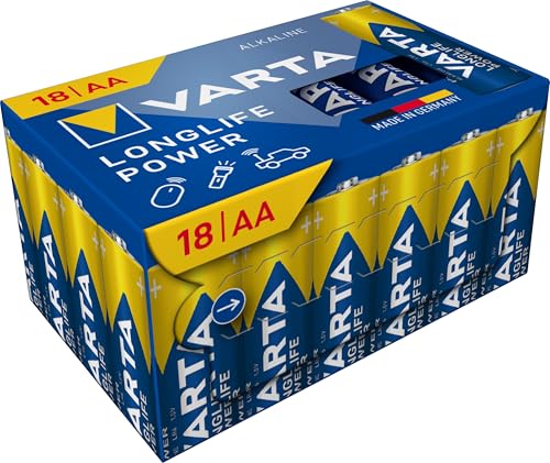 VARTA Piles AAA, lot de 12, Longlife Power, Alcalines, 1,5V, adaptées aux jouets, souris sans fil, lampes de poche, Made in Germany VARTA Piles AAA, lot de 12, Longlife Power, Alcalines, 1,5V, adaptées aux jouets, souris sans fil, lampes de poche, Made in Germany