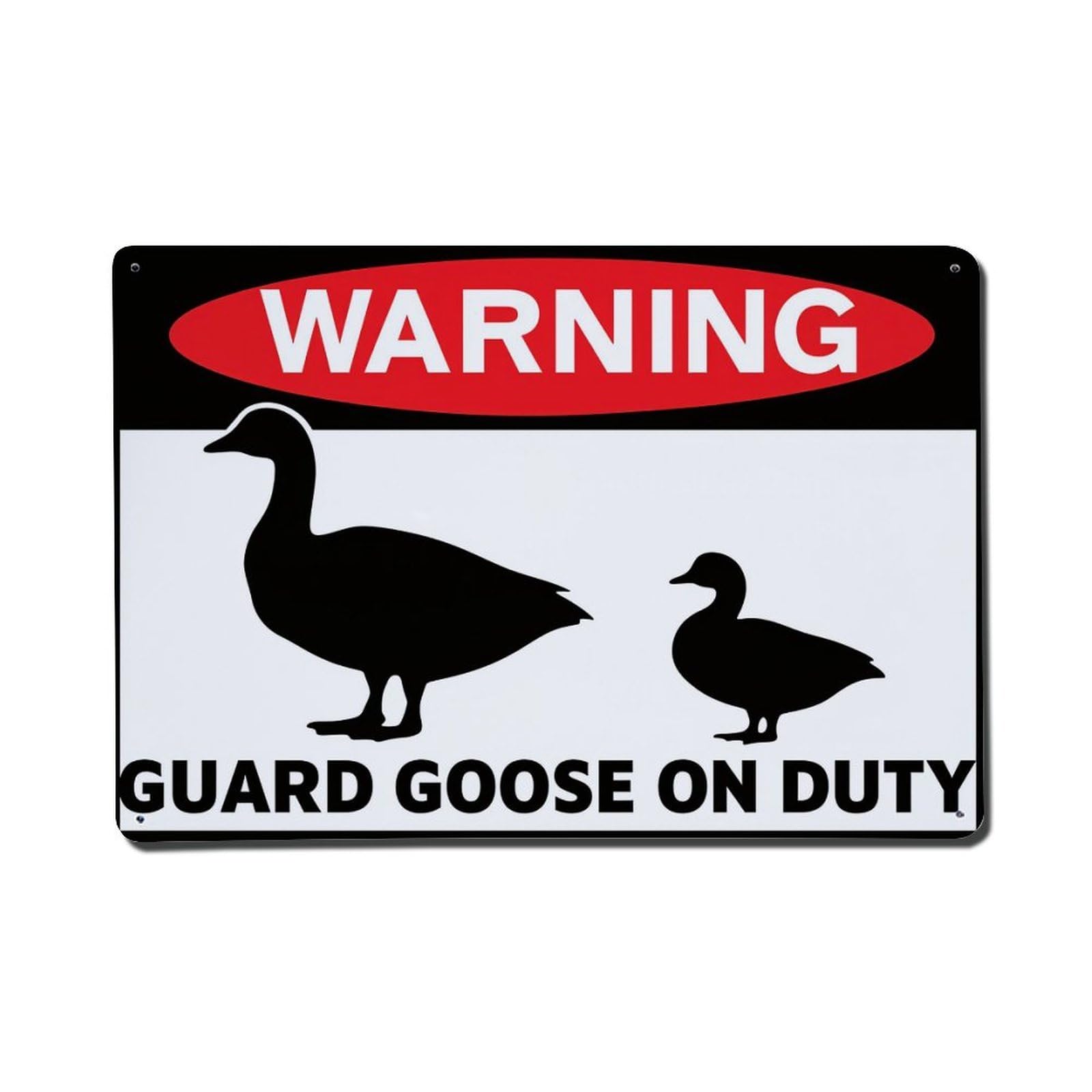Warning Sign With Duck And Goose Silhouettes Tin Sign Vintage Metal Poster, Home Bar Garage Man Cave Cafe Indoor & Outdoor Wall Decoration 8x12Inches
