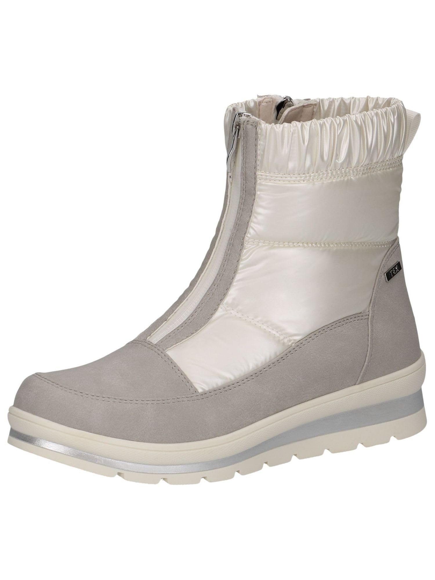 CAPRICE women's winter boots flat vegan water-repellent, Multicolor (Pearl Comb), 7.5 UK