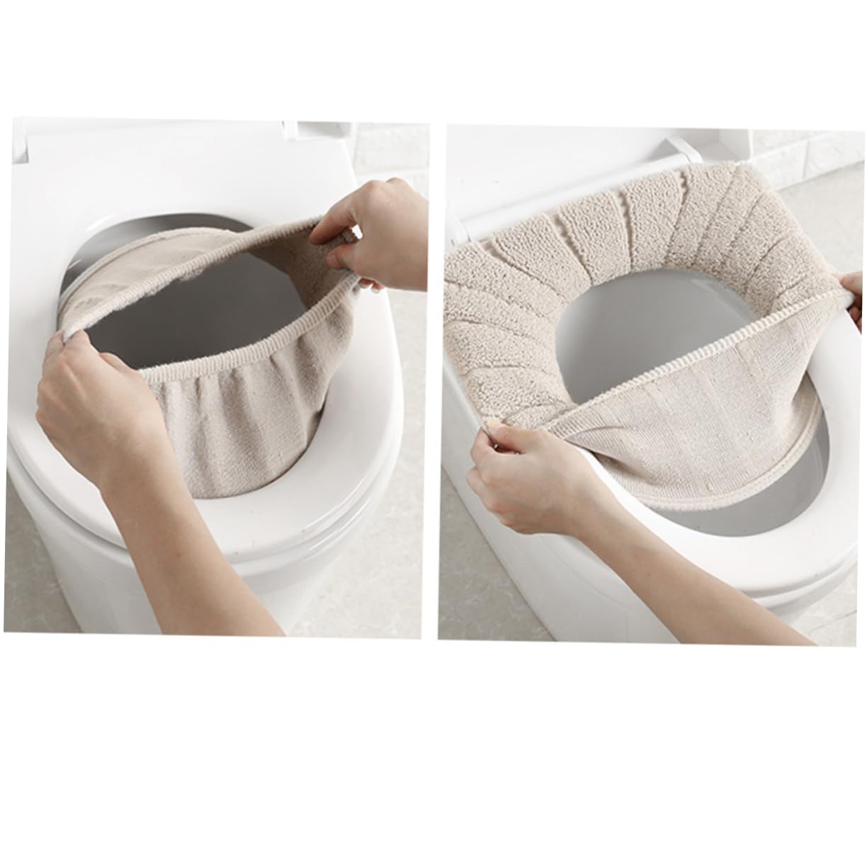 STOBAZA Elastic Universal Toilet Seat Warm Potty Seat for Toilet Sturdy Machine Washable Random