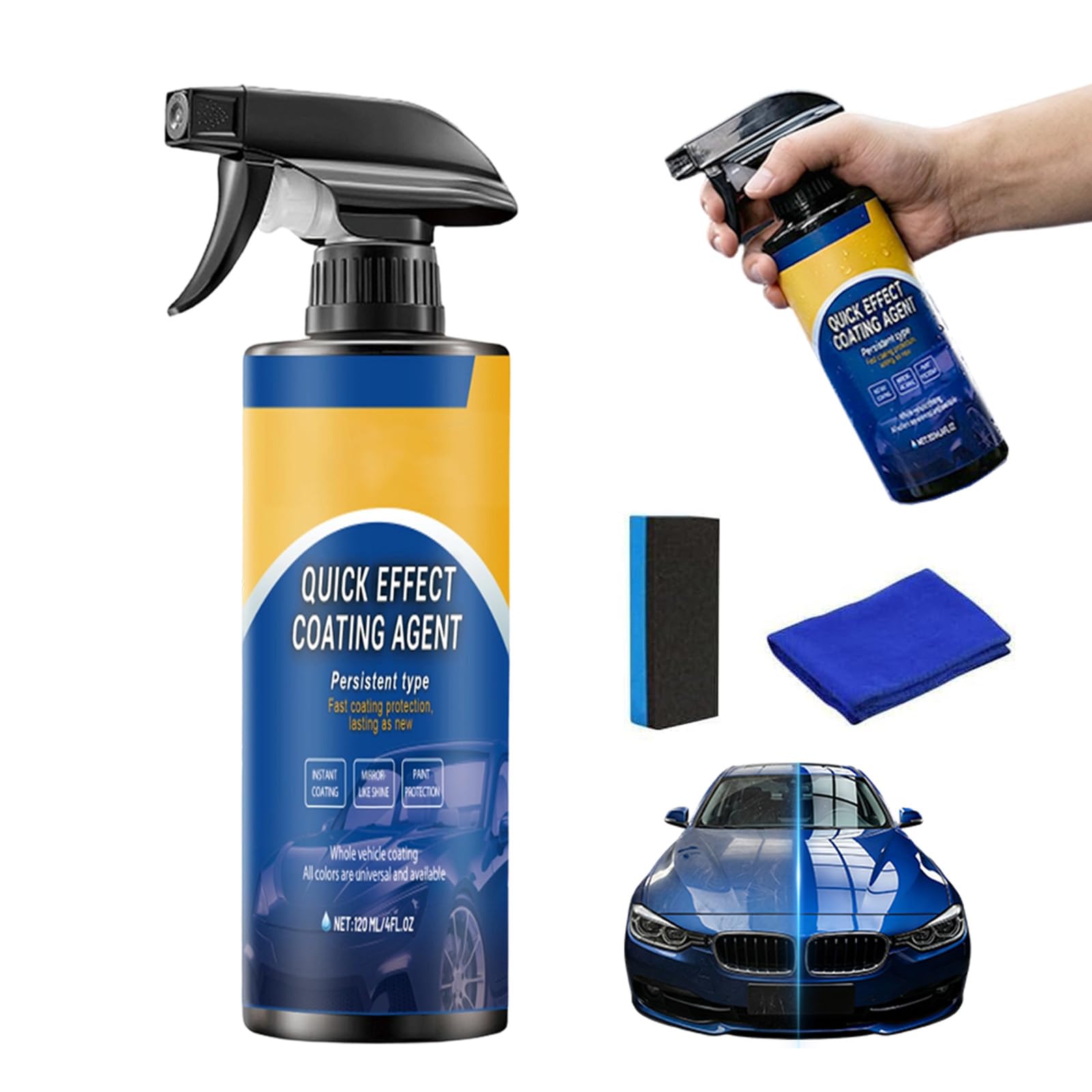 Advanced Car Quick-Acting Coating Agent Spray, 2026 New Car Coating Spray for Shine & Protection, Quick Effect Coating Agent for Car, Waterless Wash Oil Film Emulsion Glass Cleaner (2Pcs) — view 9
