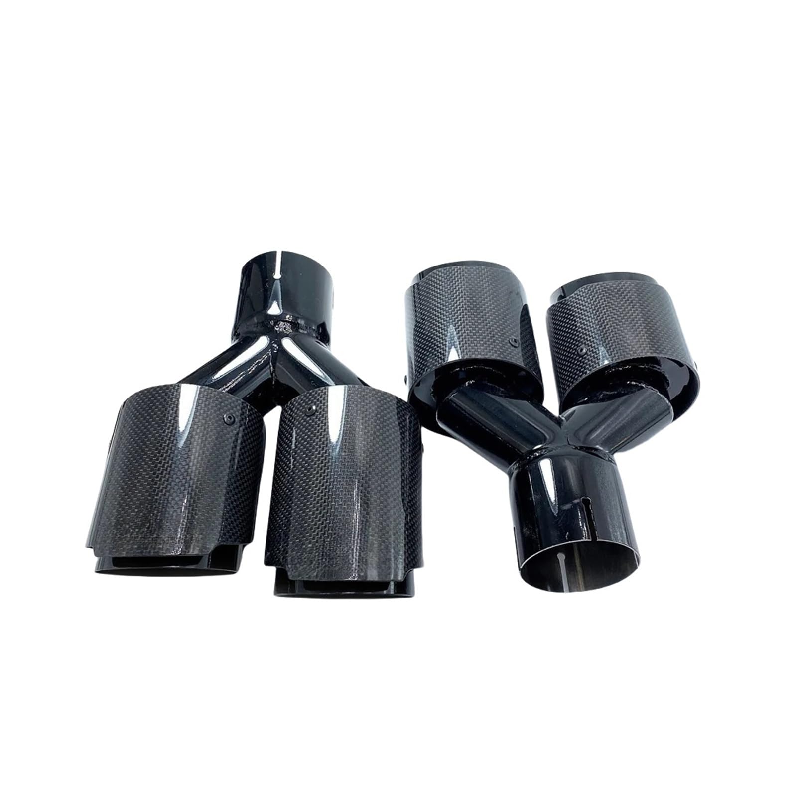 Amazon | 1ペア Yスタイル ダブル光沢ブラック カーボン