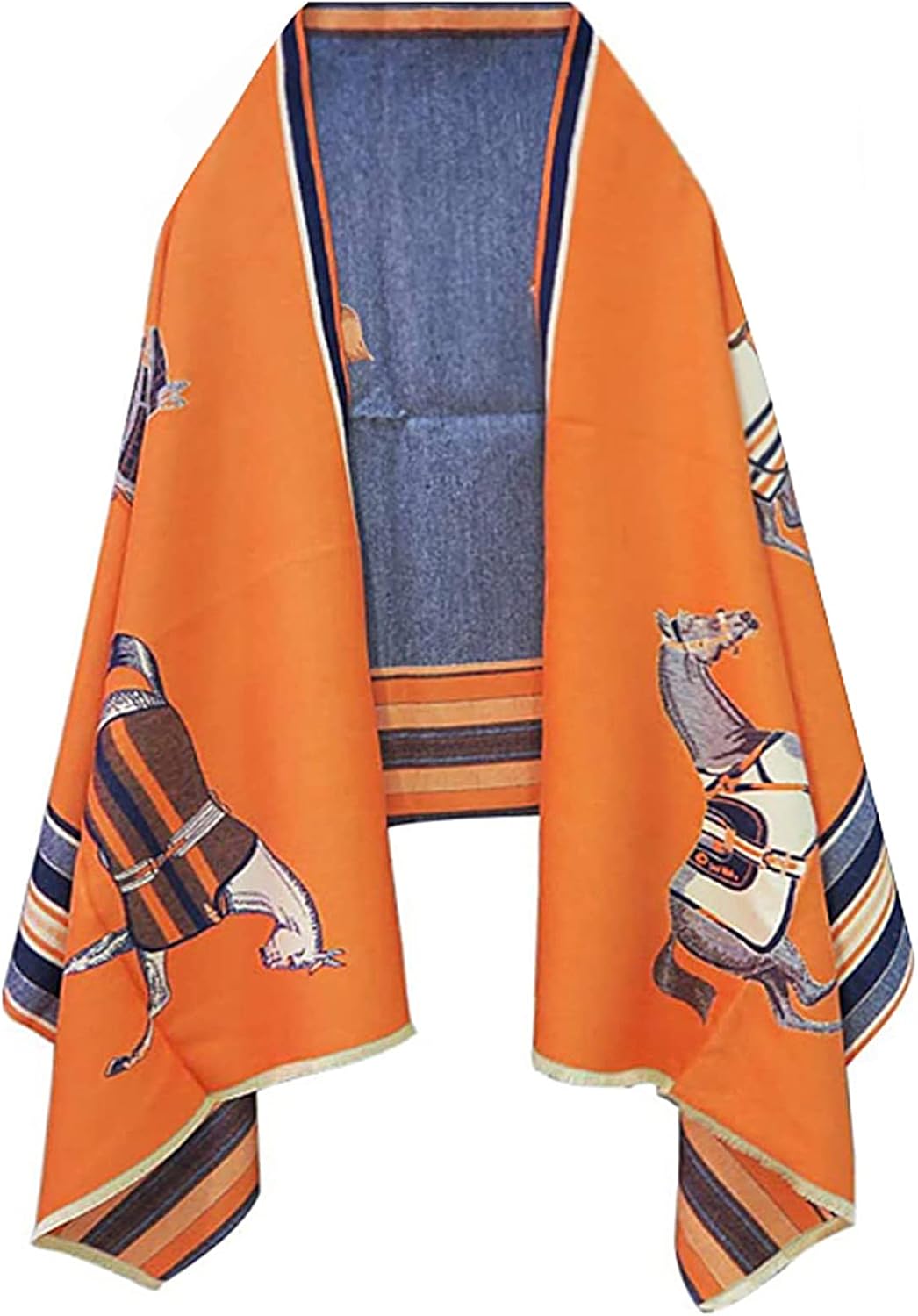 EXTREE Bufandas para mujer chal sedoso de pashmina para vestirse de noche bufanda de caballo manta de poncho frontal abierto XS