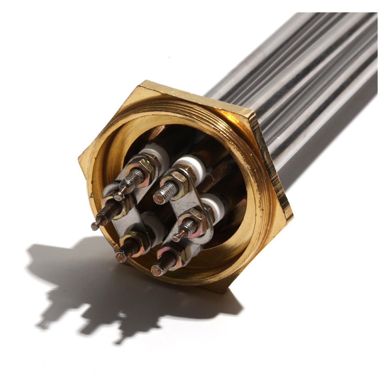 LIUCH Resistencia calefactora de acero inoxidable TEN 110 V/220 V con tuerca interna, DN32/DN40/DN50(DN40,110V,3KW 195mm)