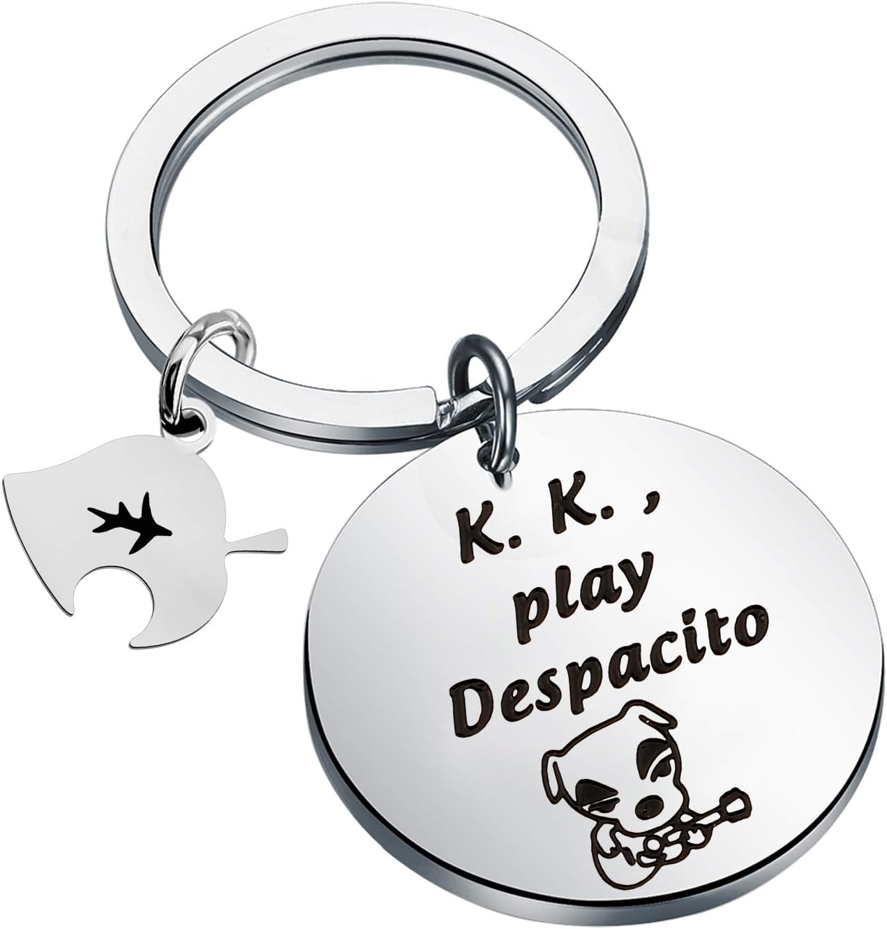 Animal Crossing Jewelry KK Slider Inspired Keychain Leaf Charm Keyring New Horizons Gift K.K. Play Despacito