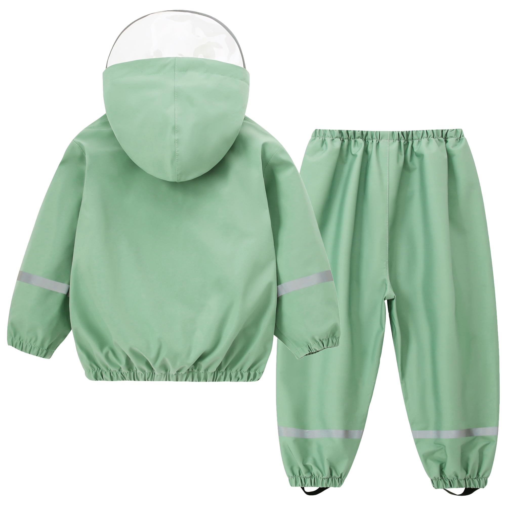 Fewlby Regenanzug Kinder Matschanzug, Mädchen Jungen Regenjacke und Regenhose Regen-Anzug 2PCS Set, Wind- und wasserdichte Zweiteiliger Regenbekleidung