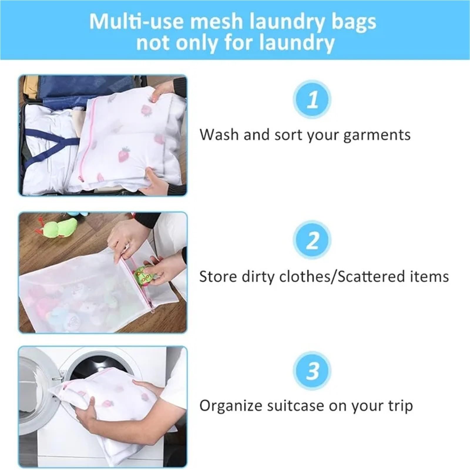 Wäschesack Wäschesack, Kleidungspflege, Waschmaschinen, schmutziger Korb, langlebig, for Reisen, Schuhe, Netztaschen, Damen-BH, Kleidungs-Organizer(Set2,4PCS)