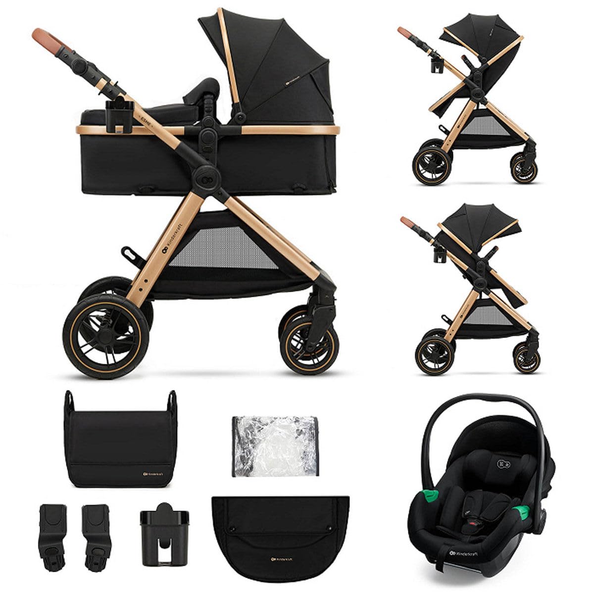 Kinderkraft Poussette combinée ESME PRO 3 en 1, noire