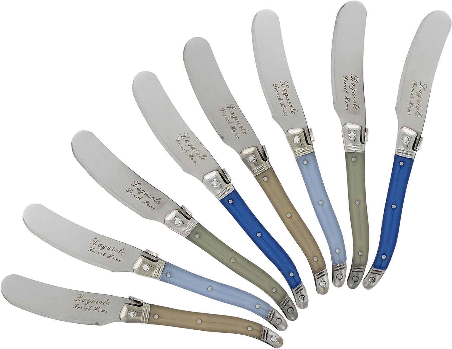 French Home Laguiole Spreader Set – 8 Piece Cheese & Butter Spreader Set with Blue and Cream Handles – Elegant & Practical Charcuterie Tools (6.25″) French Home Laguiole Spreader Set – 8 Piece Cheese & Butter Spreader Set with Blue and Cream Handles – Elegant & Practical Charcuterie Tools (6.25″)