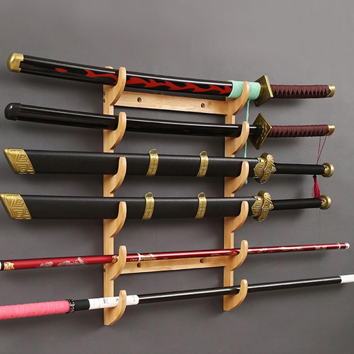 Espositore da parete per spada, staffa multistrato per arco e freccia, supporto per spade, ideale per decorazioni per la casa e oggetti da collezione