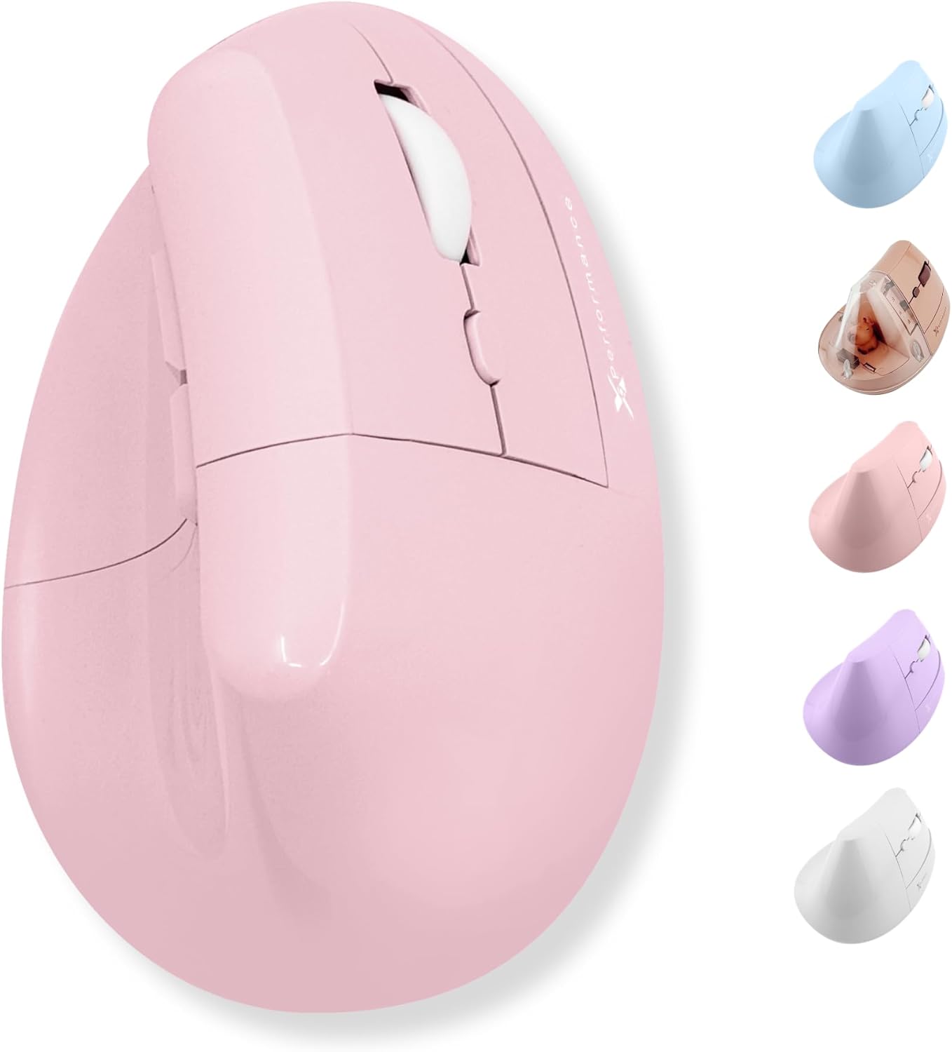 X9 Performance Wireless Vertical Ergonomic Mouse - (BT + 2.4Ghz) - Click in Comfort - Up to 4000 DPI, 6 Button, Rechargeable - Bluetooth Ergonomic Vertical Mouse Wireless - for Mac and PC - Pink
