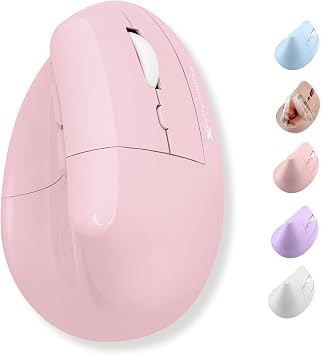 X9 Performance Wireless Vertical Ergonomic Mouse - BT + 2.4Ghz - Click in Comfort - Up to 4000 DPI, 6 Button, Rechargeable - Bluetooth Ergonomic Vertical Mouse Wireless - for Mac and PC - Pink