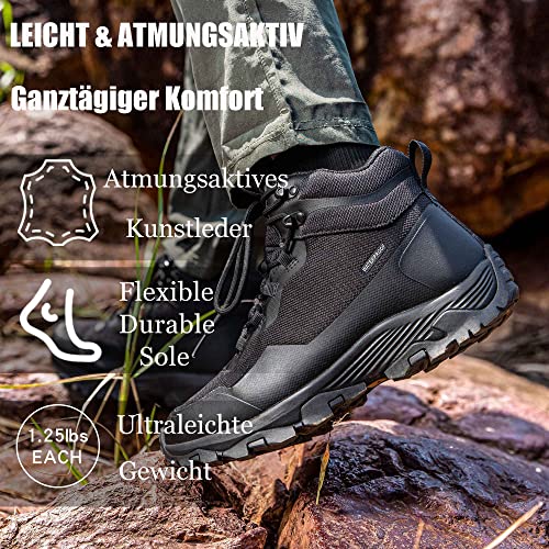 SHULOOK Wandelschoenen voor heren, waterdicht, outdoor, licht, ademend, trekkingschoenen voor heren, reizen, high rise, wandellaarzen, antislip, camping, vissen, hiking boot - Image 5
