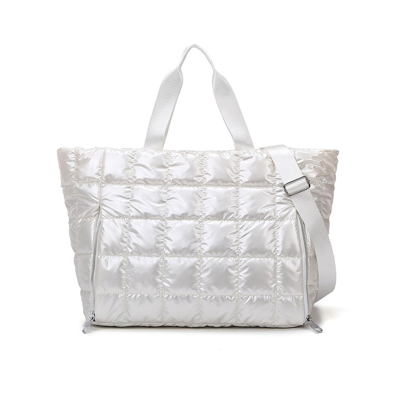 Balakaka Borsa Mano da Donna 35L con Cerniera, 3 in 1 Grande Puffer Tote Bag con Tasca Bagnata e Asciutta, Impermeabile Borsa da Trasporto Trapuntata per Palestra Nuoto Shopping
