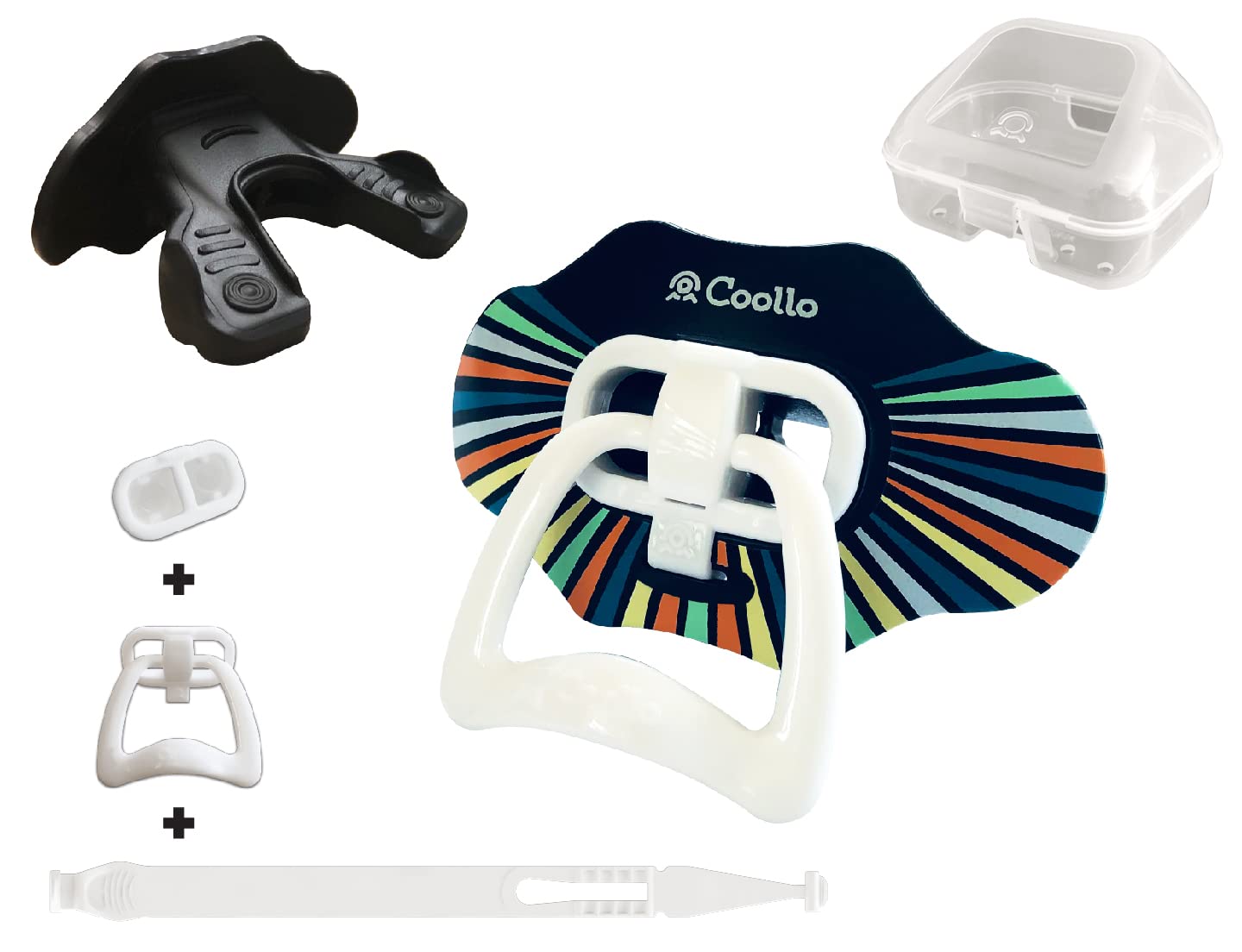 COOLLO SPORTS Football Mouth Guard Lip Guard 3-in-1 Transformer Pacifier Football Sports Lip Protector for Adults & Youth USA Flag & Fangs Mouthpiece (Case Included) (Spectrum (One Layer))