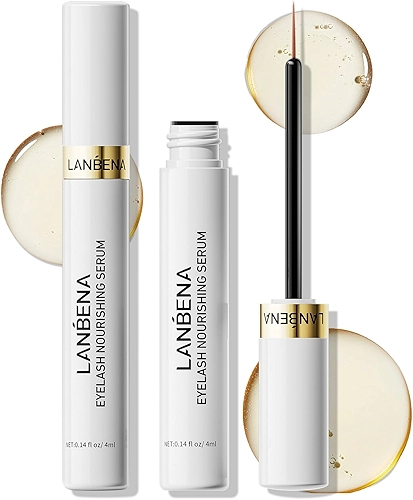 LANBENA Sérum Para Cílios, Crescimento Rápido De Cílios E Sobrancelhas Mais Grossos, Fortes Saudáveis, 4Ml