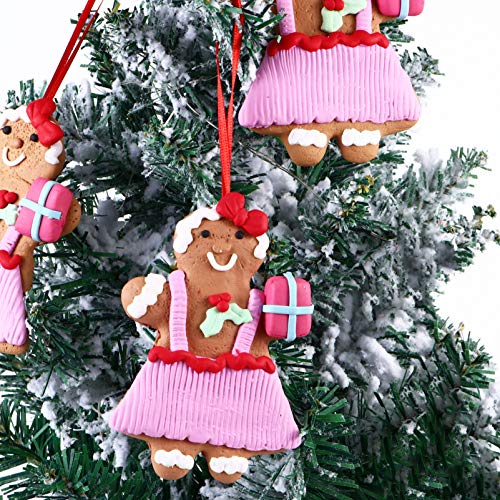 BESPORTBLE 4 Peças de Ãrvore de Natal Boneca de Gengibre Enfeite de Ãrvore de Natal Em Pvc para Fest