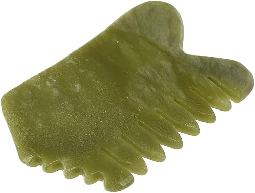 Healvian 1pc Xiuyan Jade Massage Comb Home Tools Crystal Hair Comb Face Tools for Skincare Guasha Hair Comb Head Jade Massager Trigger Point Massage