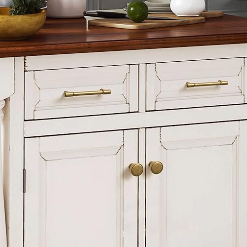 Miniatura 5 de Goo-Ki Paquete de 6 pomos de latón antiguo para cajones de cocina, manijas retro de un solo agujero para armario de tocador, tirador vintage de