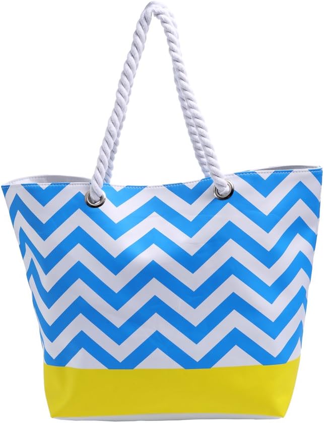 Sornean Waterproof Canvas Beach Tote Kauai Beach Bag with Inside Pocket/Top Magnet Clasp-Perfect Tote for Beach Lake (#3)