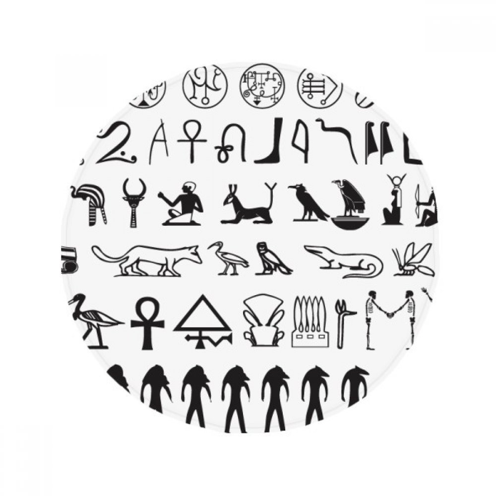 Tapis rond Égypte hiéroglyphes 80cm cadeau idéal pour salon