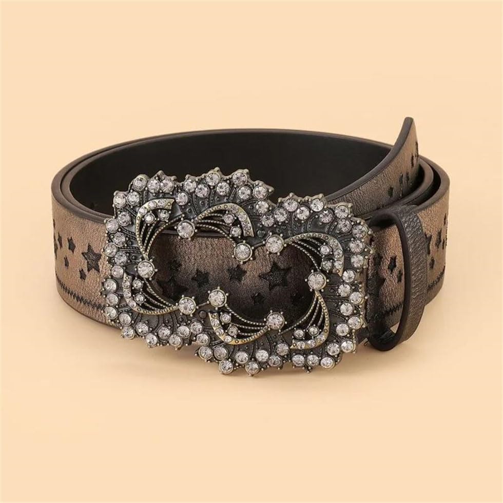 Pohullan Women Personality Vintage Rhinestone Decoration Belts Harajuku High Street Ethnic Style Waistband2
