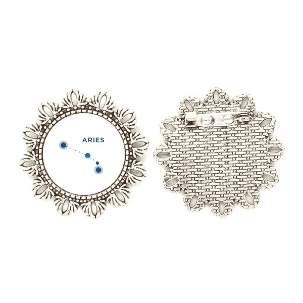 Broche de plata Aries con diseño de constelación hecho a mano tamaño medium 4