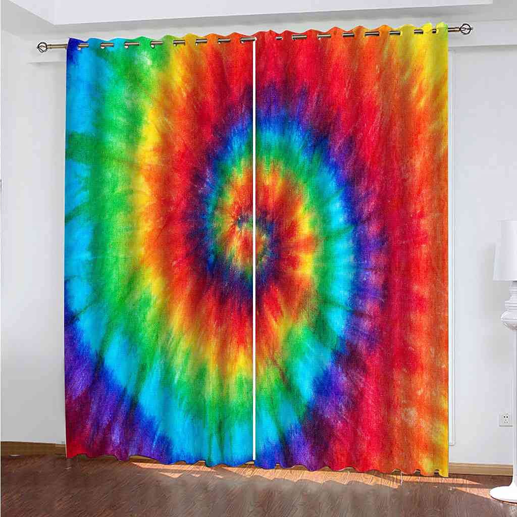 Rideau occultant à oeillets imprimé tourbillon coloré 3D 200x160 cm