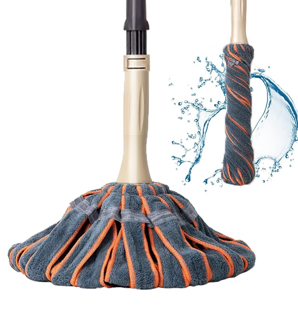 popo MTS ② Microfiber Twist Mop for Floor Cleaning - Squeeze Stick, Durable