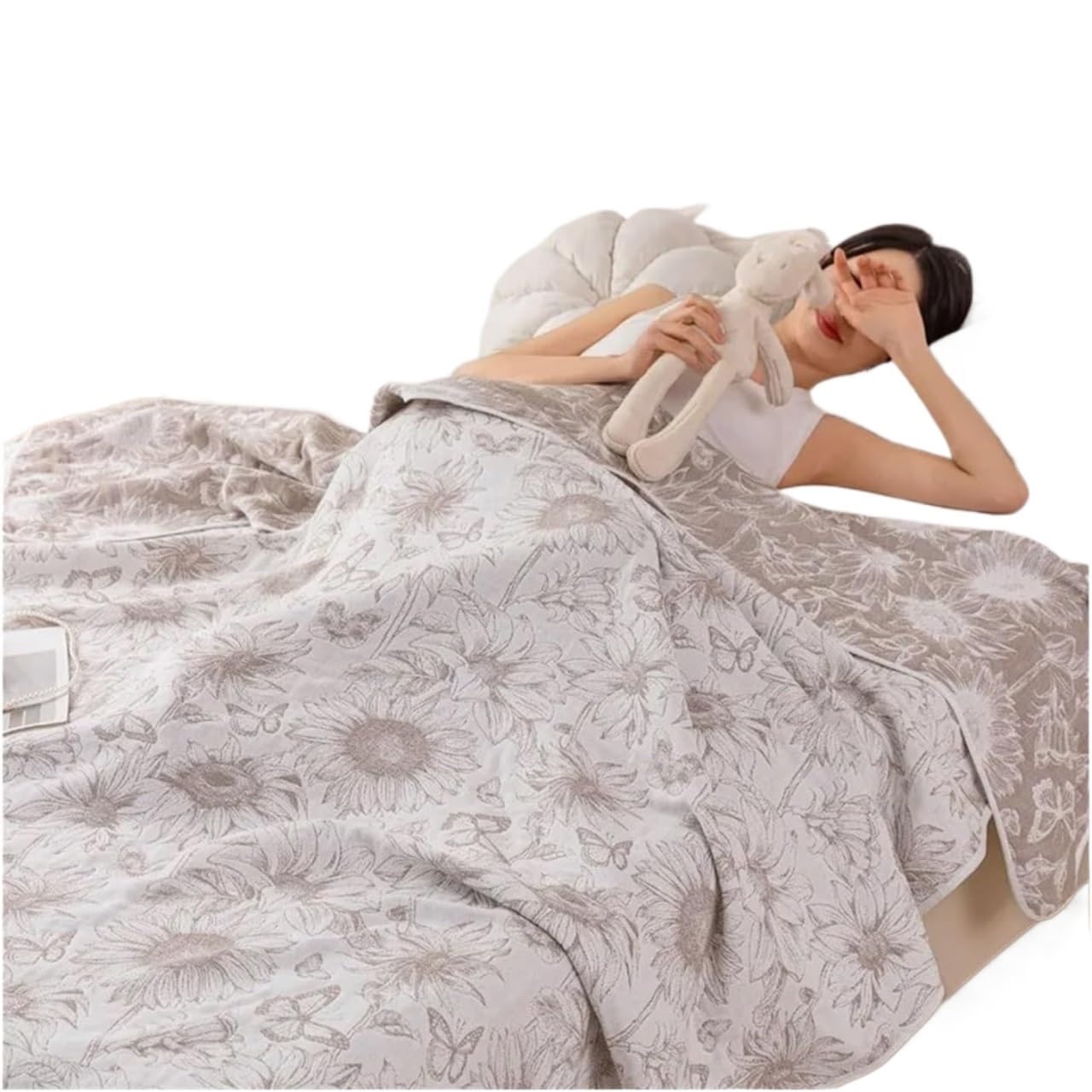 Breathable Cooling Gauze Muslin Blanket Multicolor Multiple Sizes(Color17,150x200cm)