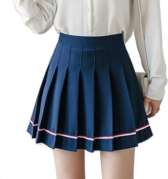 Amazon Agoky スカート レディース ひざ丈 プリーツスカート 女性 ミニ スカート ミニスカ カジュアル 快適 美脚 美尻 かわいい 学生服 着痩せ ストレッチ 可愛い ネイビーブルー Xxl スカート 通販