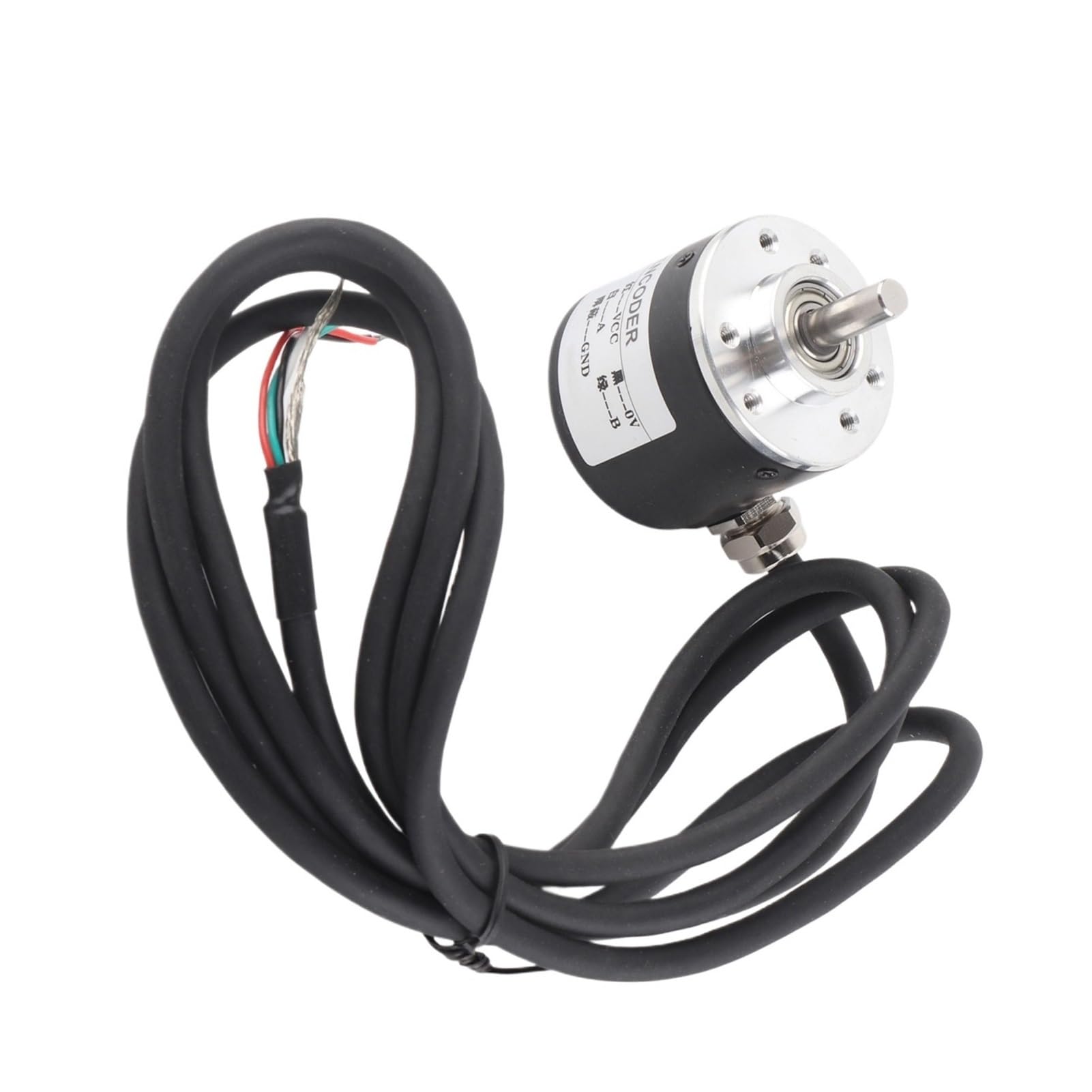 Encoder incremental rotativo Equipo de automatización industrial 600P/R Codificador de rotación incremental magnetoeléctrico 5 V-24 V AB, eje bifásico de 6 mm