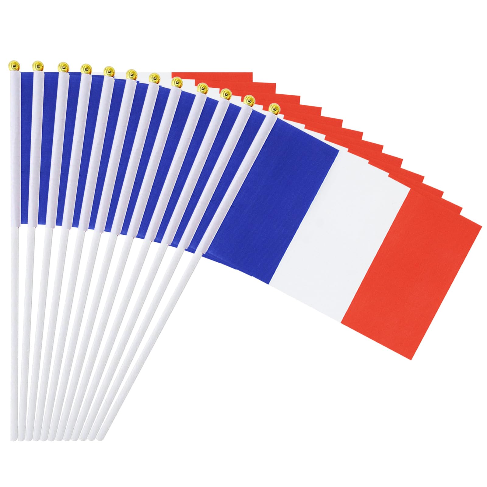 France Flag French Small Stick Mini Hand Held Flags Decorations 1 Dozen (12 pack)-image-29