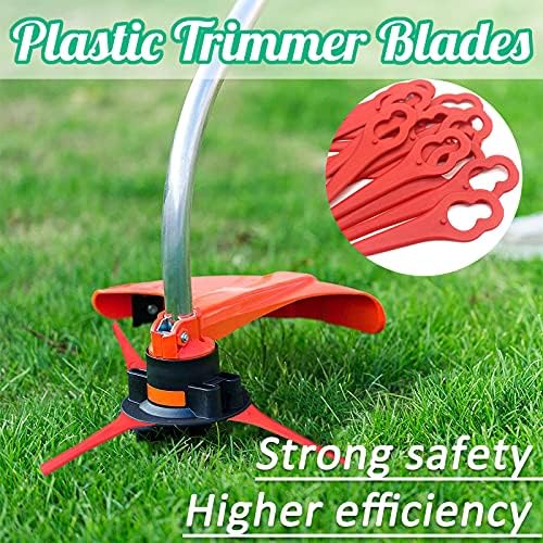 Acehome 100 Pcs Plastic Grass Trimmer Blades, Cordless Strimmer Blades 83 mm Lawn Mower Cutting Blades Garden Mower Replacement Blades for Swift Ryobi VonHaus Grass Strimmer