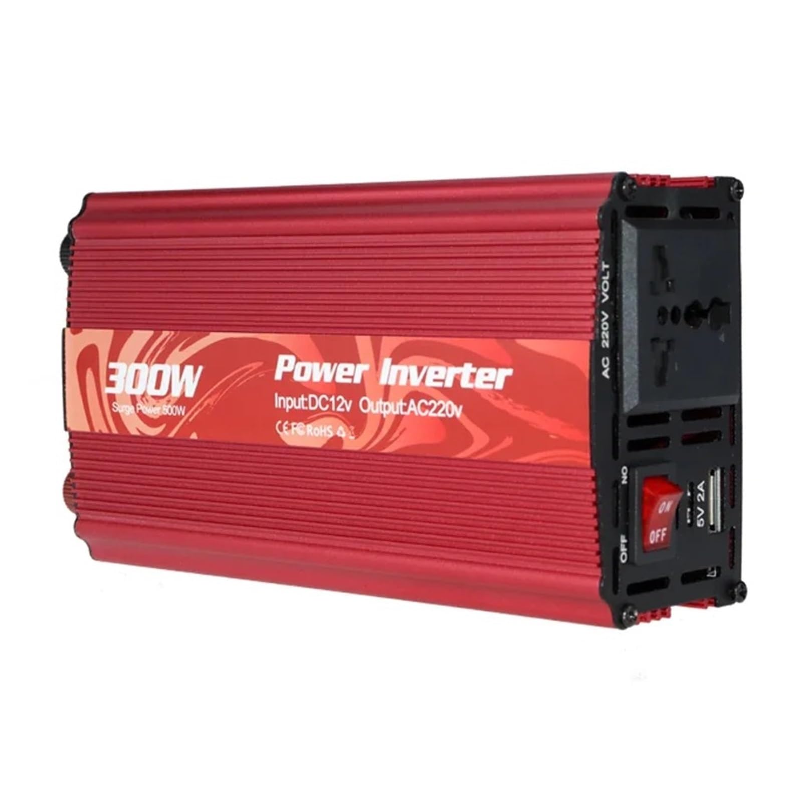 Convertidor Inversor Transformador Inversor Energía Solar Y Eólica Onda Sinusoidal Pura 300W para Uso Fuera Red con Salida 100-240 V CA Y USB con Pico 600W(220V-240VAC,24VDC (21-30V))