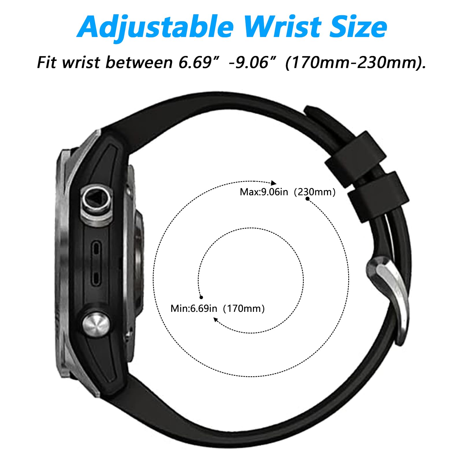 26mm Cinturino Compatibile per Garmin Fenix 7X/7X Pro/6X/6X Pro/5X Plus,Silicone Quickfit Cinturini di Ricambio per Fenix 8/8Pro 51mm/Descent Mk3i/Epix Pro/quatix 8/tactix 8 51mm/Enduro 3/2