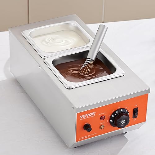Miniatura 8 de Máquina de temple de chocolate, 9 libras, 2 tanques, olla de fusión de chocolate con control TEMP 86  185 , calentador de alimentos eléctrico