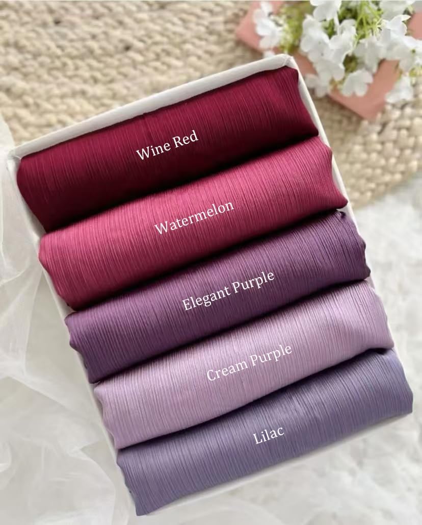 Luxury Silky Satin Hijab for Women, Shimmer Crinkle Muslim Head Scarf, Graceful Feminine Charm - Image 7