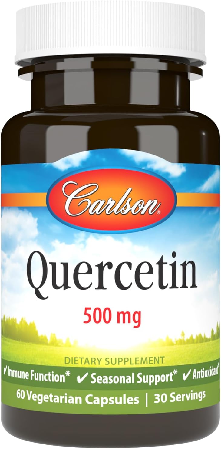 Carlson - Quercetin, 500 mg, Seasonal Support, Skin Health, Optimal Wellness, 120 Vegetarian Capsules