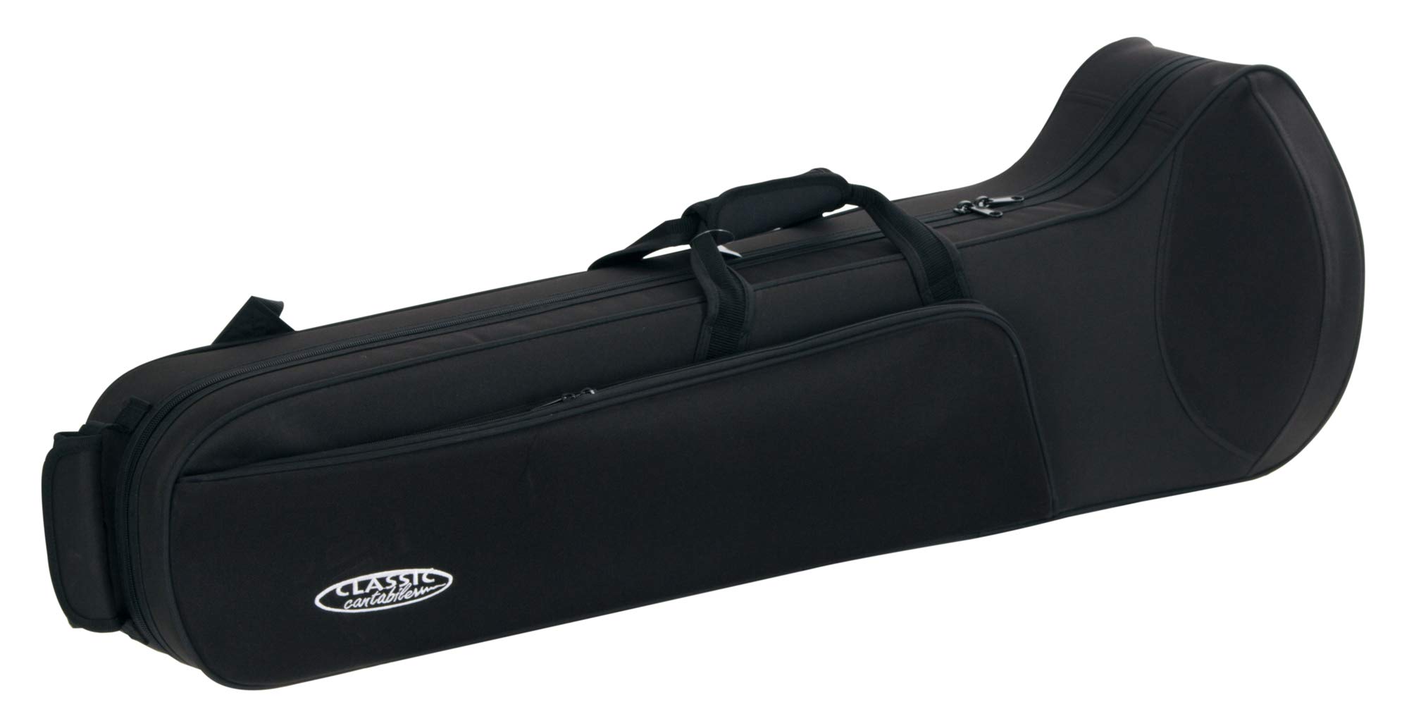 Classic Cantabile Borsa per trombone imbottita - Zaino - Pratica impermeabile e resistente anti strappo imbottito custodia morbida leggera per tutti comuni tromboni - Tasca esterna per accessori Nero