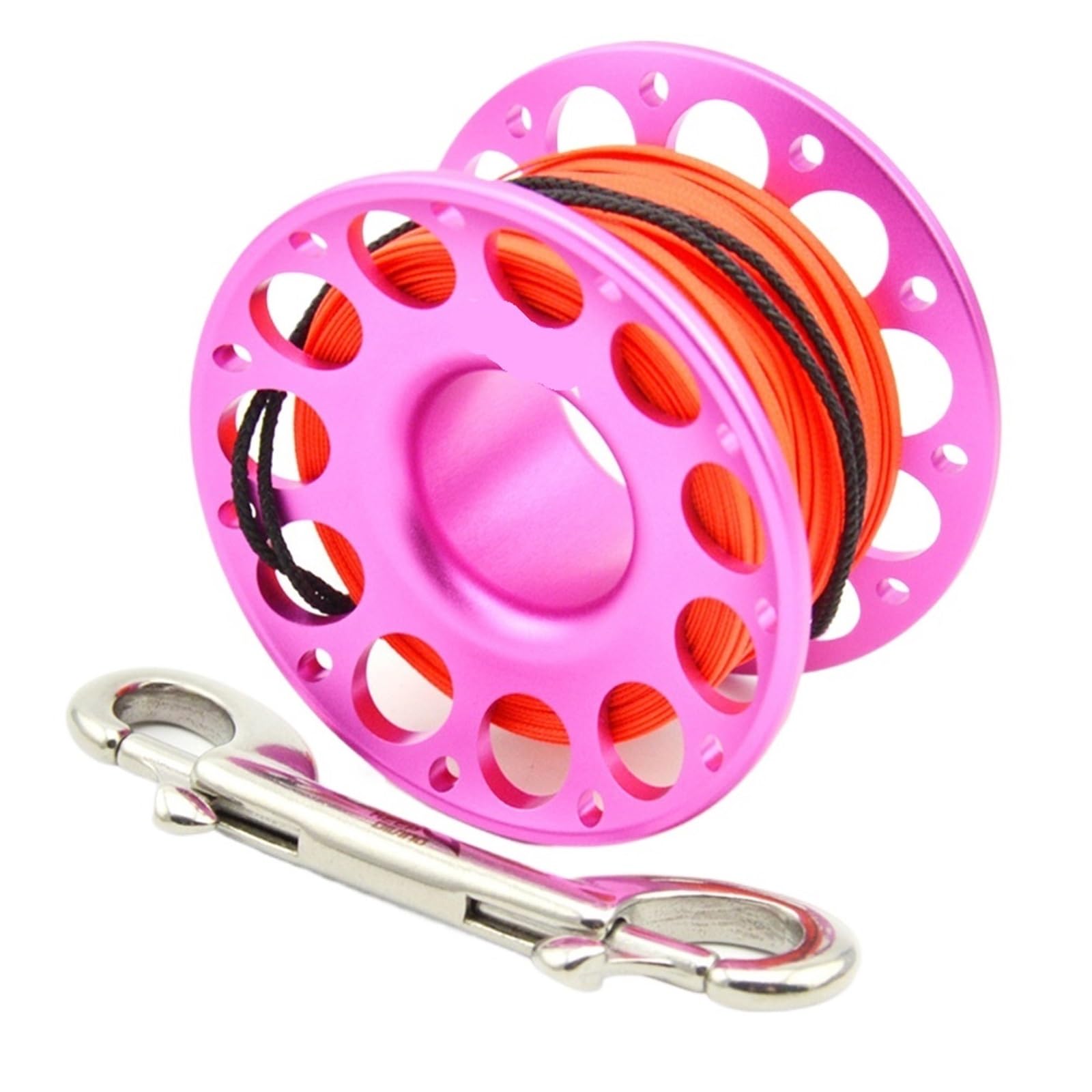 Dive Finger Reel, Scuba Diving Finger Spool 15m 30m Multicolor Aluminum Bolt Snap Hook(30m Red)
