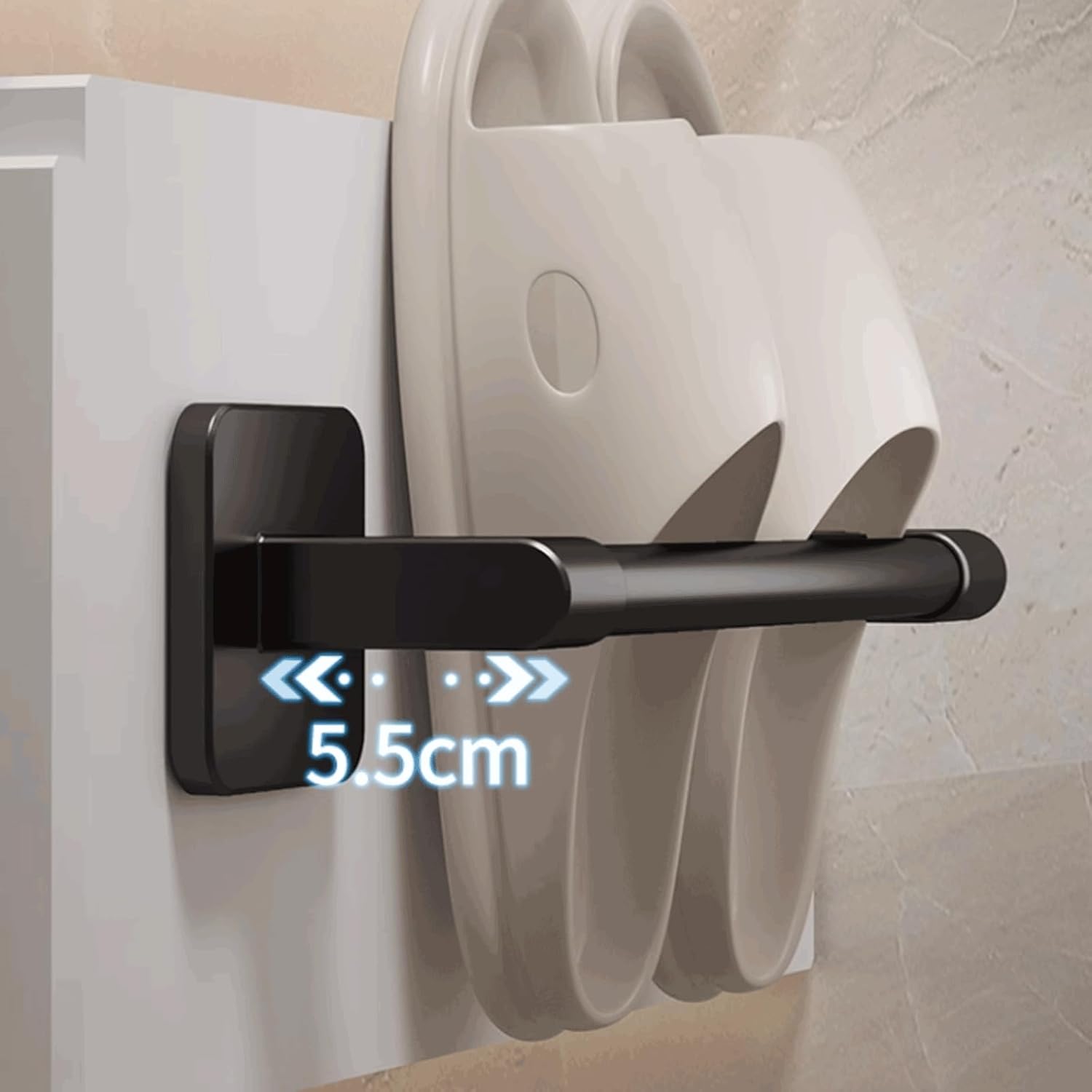 Multipurpose Aluminum Shoe Rack Stylish Wall Mounted Shoe Shelf Multipurpose Shoe Holder Space-Saving Shoe Stand Holds 2 Pairs Space Saving