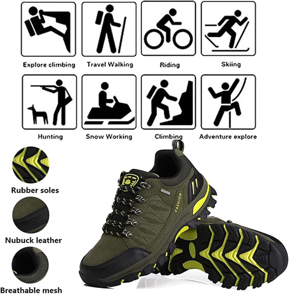 Chaussures de Randonnée Escalade pour Homme Femme Chaussures de Randonnée en Plein Air Imperméable Antidérapant Bottes de Trekking Promenades Voyages Sneakers