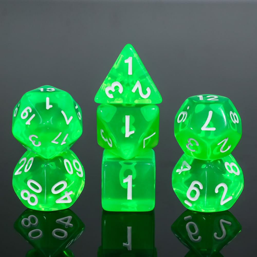 Epic Forge - Set of 7 Polyhedral Dice – Green Gem Dice